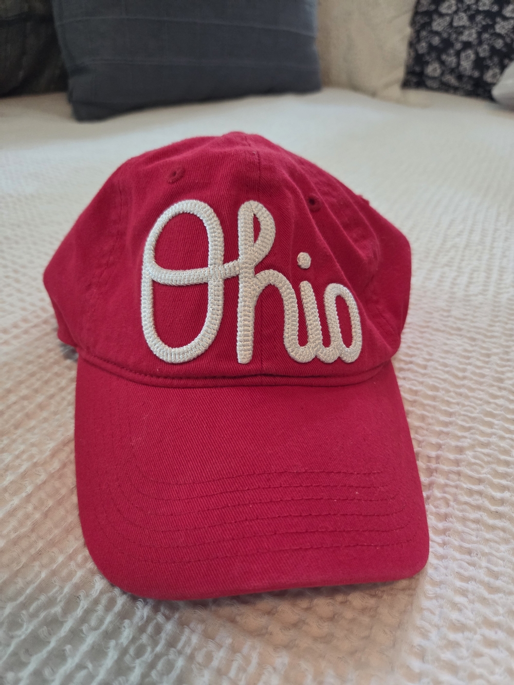 Scarlet Script Ohio Baseball Cap